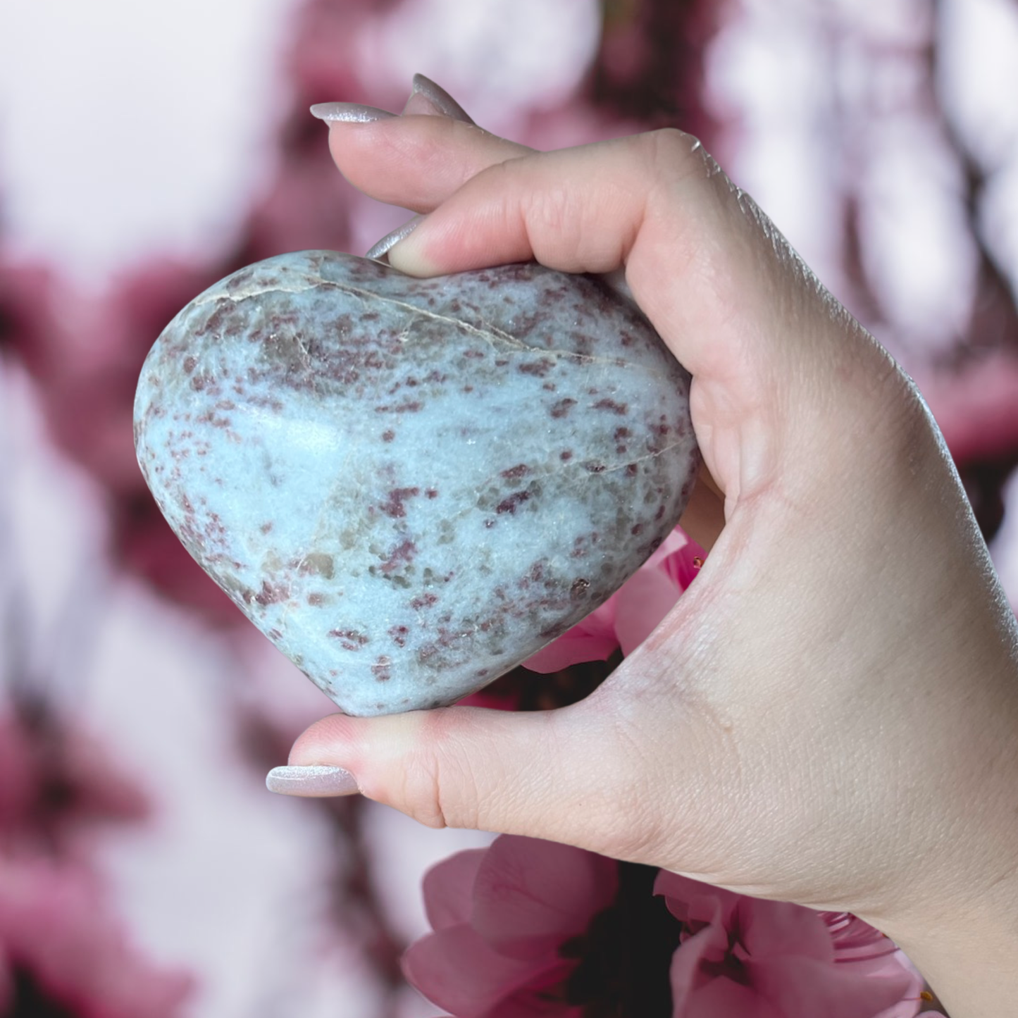 Plum tourmaline heart