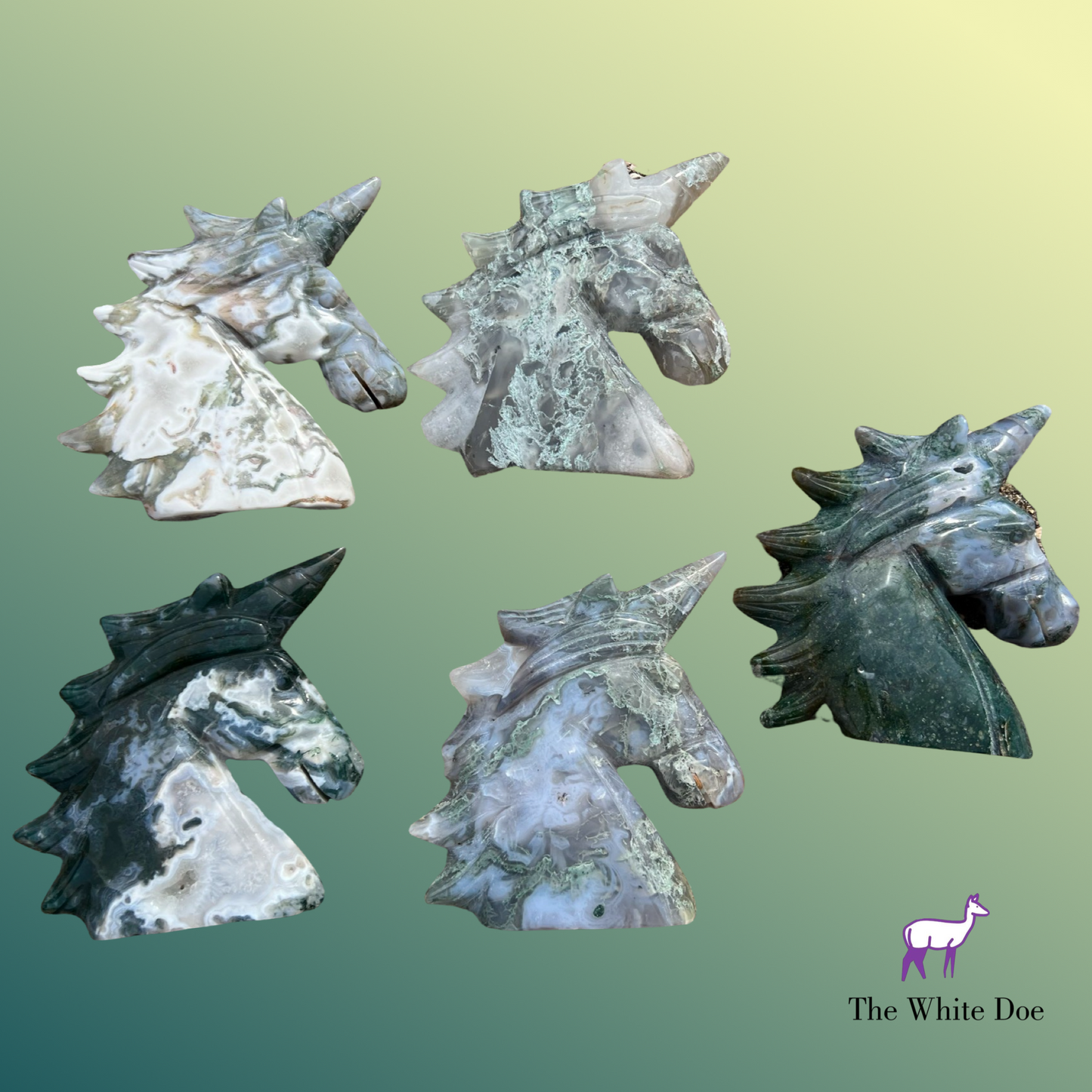 Moss agate Unicorn