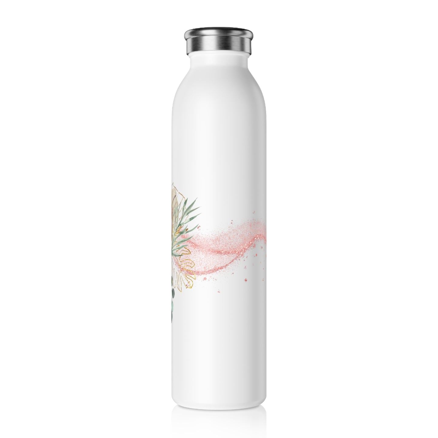 Rose Gold Flowers - Slim Water Bottle