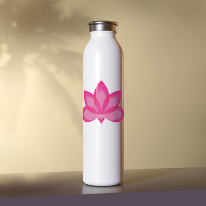 Lotus in pinks Slim Water Bottle