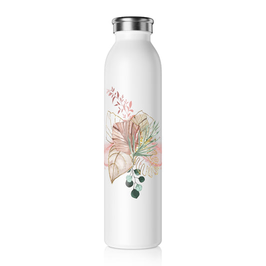 Rose Gold Flowers - Slim Water Bottle