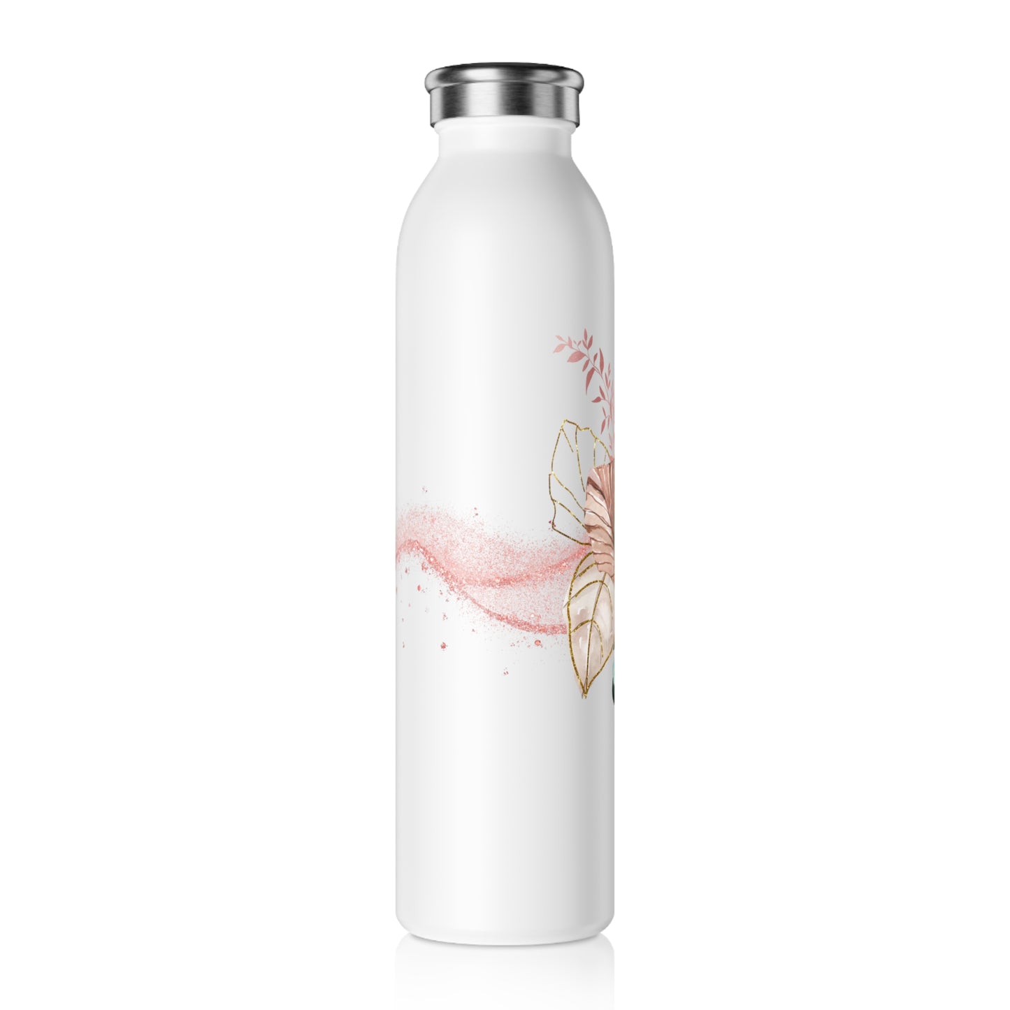 Rose Gold Flowers - Slim Water Bottle