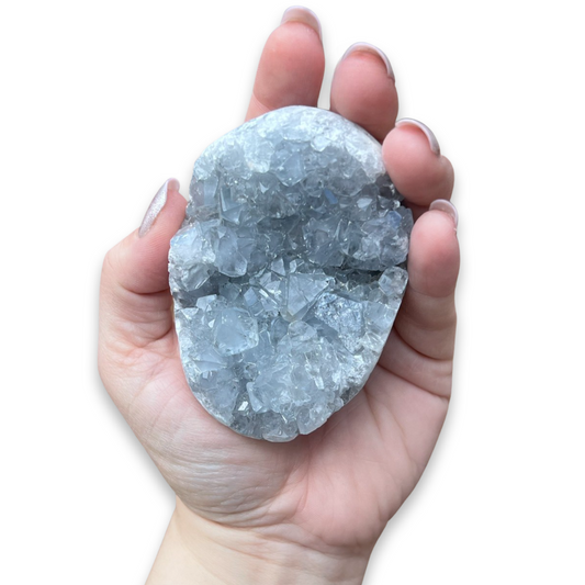 Blue celestite geode