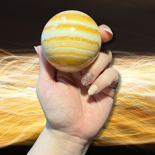 Banded Yellow Calcite sphere