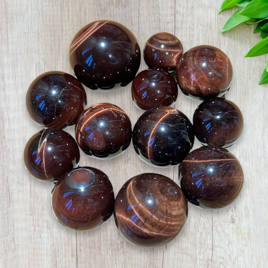 Red tigers eye mini spheres