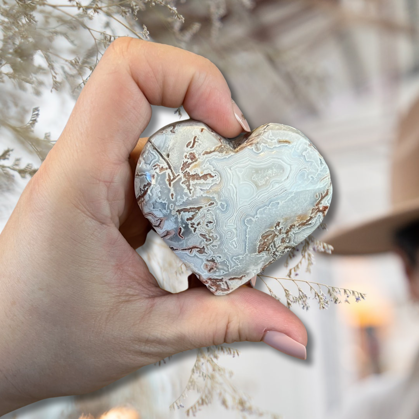 Crazy Lace Agate Heart