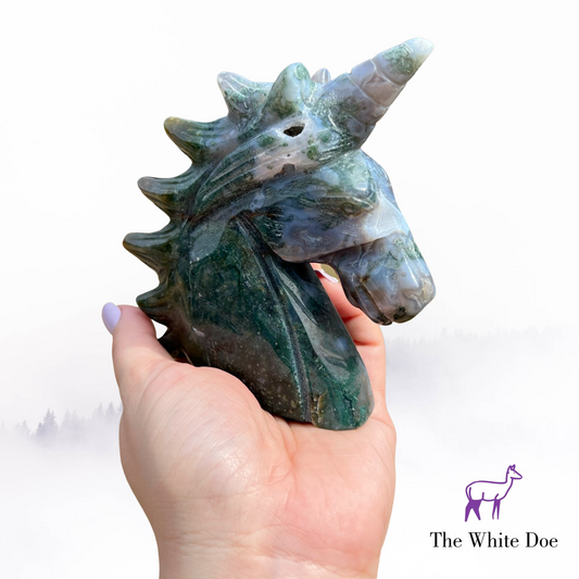 Moss agate Unicorn